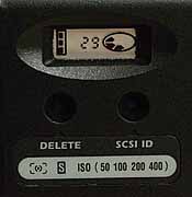 Detail of rear panel showing disk usage and ISO settings